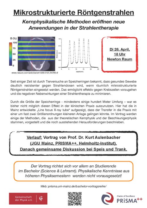 Werbeposter für den Vortrag: Mikrostrukturierte Röntgenstrahlen